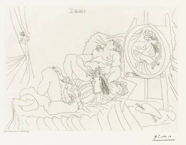 Pablo Picasso (1881-1973)  "Raphaël et la Fornarina. II:  from La Série 347 (B. 1777; Ba. 1794)"